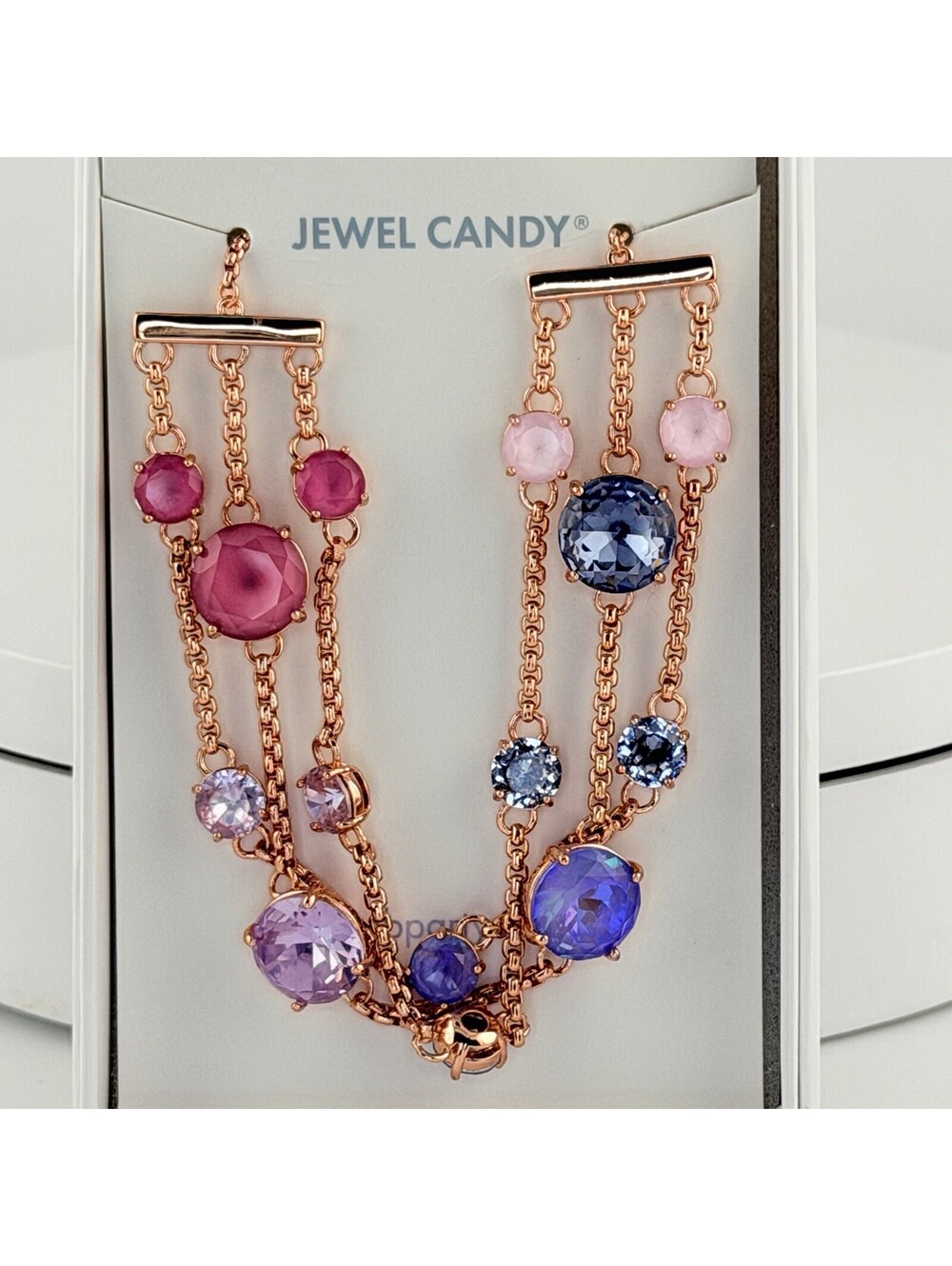 Bomb Party Retro Jewel Candy "The Camellia" RBP7362 Bubblegum Berry on Rose Gold